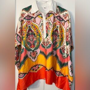 Floral Multicolor Boho Print Fabric Skirt
